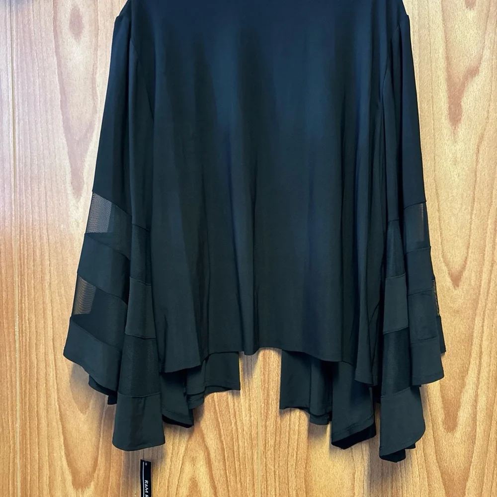 NEW R&am Richard’s Black 3/4 Bell Sleeve Open Cardigan Plus Size 2X NWT - Picture 5 of 5
